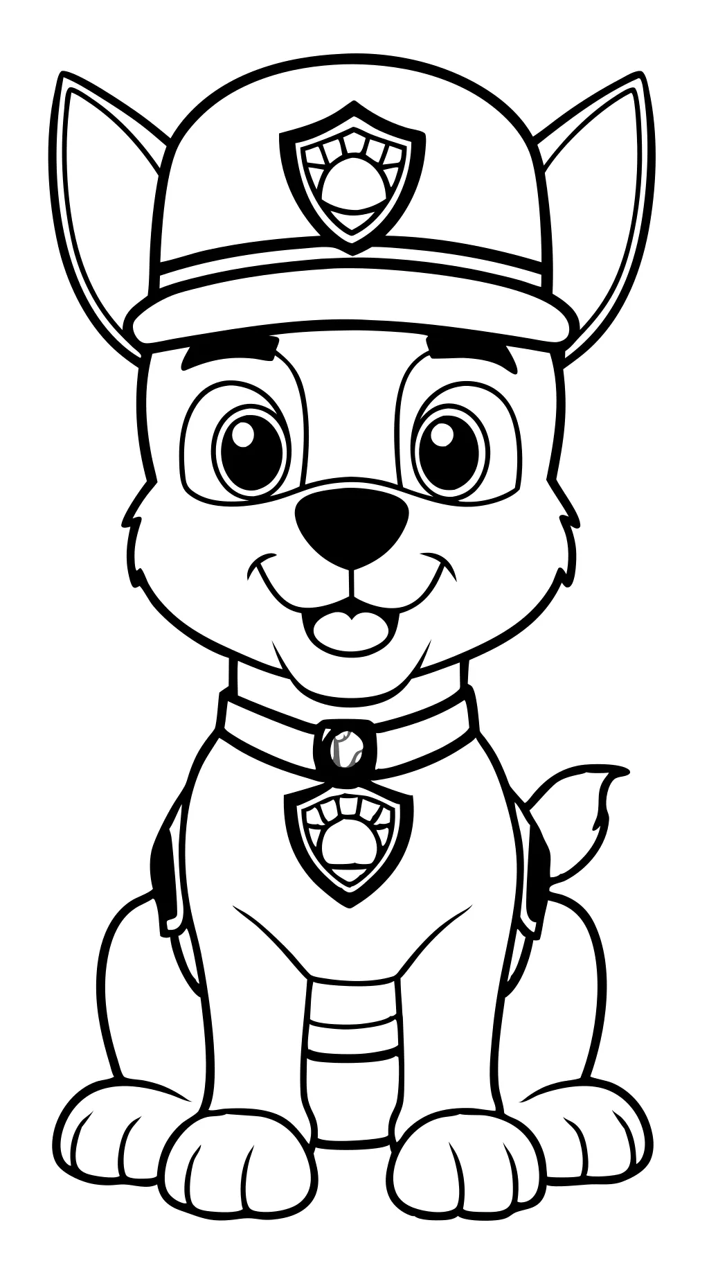 paw patrol chase coloring page